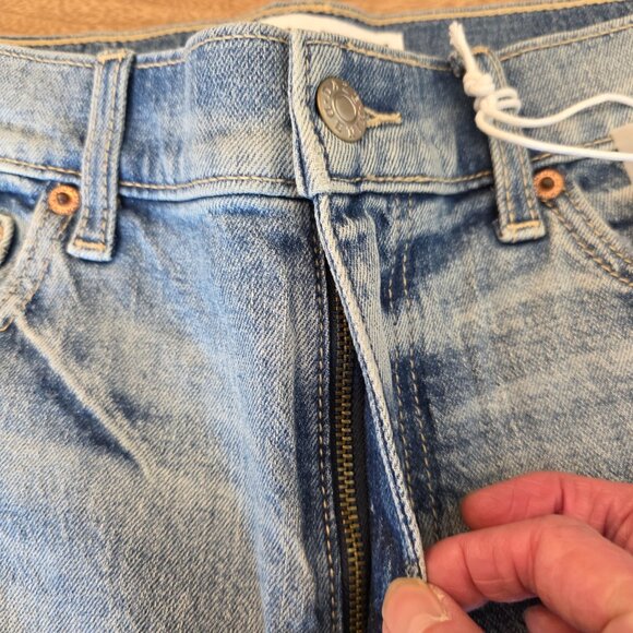 DAZE DENIM 1999 Shorts Slouch 90S Short Jean High Rise Distressed Shorts Blue 26 - Picture 7 of 16